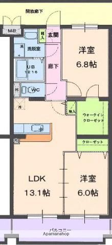 エスペランサA&K(2LDK/2階)の間取り写真