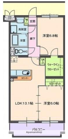 エクレールA&K(2LDK/4階)の間取り写真