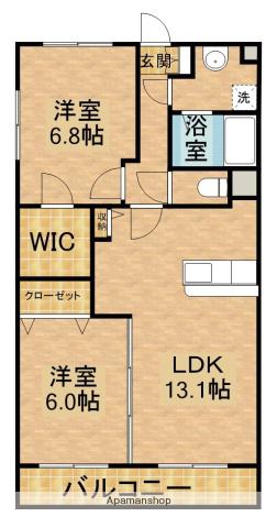 エクレールA&K(2LDK/4階)の間取り写真
