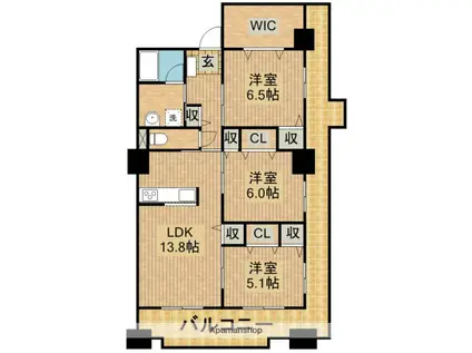 グライス武藤(3LDK/3階)の間取り写真