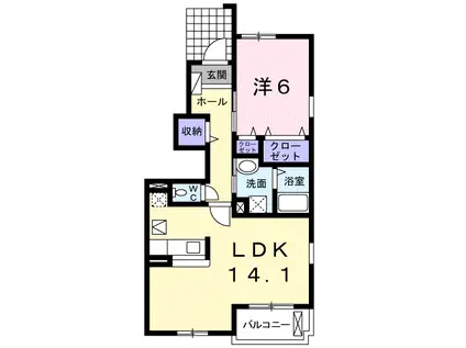 M.アメニティ B(1LDK/1階)の間取り写真