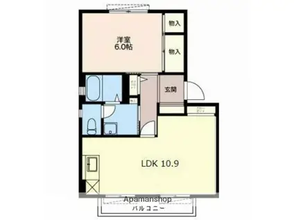 ブラセール仲島(1LDK/2階)の間取り写真