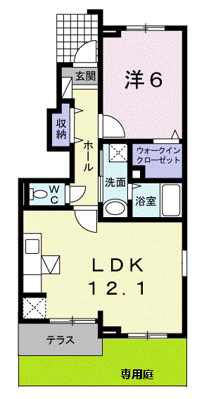 ブリーゼⅡ(1LDK/1階)の間取り写真