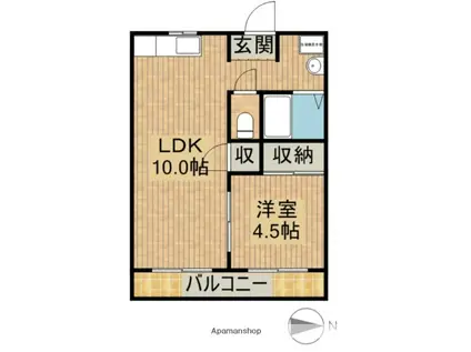 ニューバレイ(1LDK/2階)の間取り写真