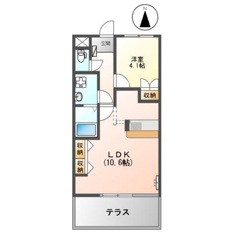 トリュイートⅡ(1LDK/1階)の間取り写真