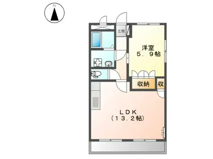 ルナ・エスペランサⅡ(1LDK/3階)の間取り写真