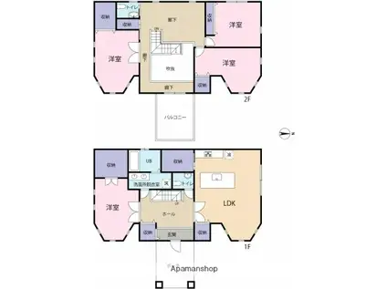 東海道本線 菊川駅(静岡) 徒歩11分 2階建 築8年(4LDK)の間取り写真