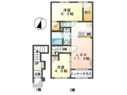 ファミリア元町(2LDK/2階)の間取り写真