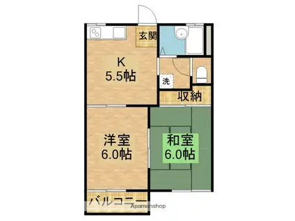 プルミエールN&N(2K/2階)の間取り写真