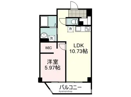 静岡泉町エンブルコート(1LDK/6階)の間取り写真