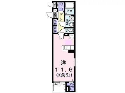 プチ・アンジュ(ワンルーム/4階)の間取り写真