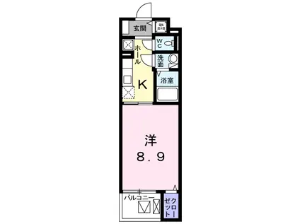 東海道本線 静岡駅 バス乗車時間：5分 八幡二丁目バス停で下車 徒歩3分 4階建 築8年(1K/3階)の間取り写真
