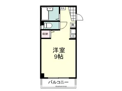 ロイヤルマンション大和町(ワンルーム/2階)の間取り写真