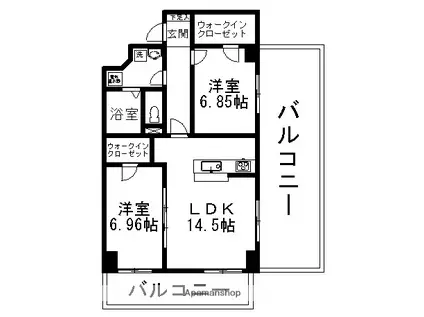 I-COMFORT 八幡(2LDK/4階)の間取り写真