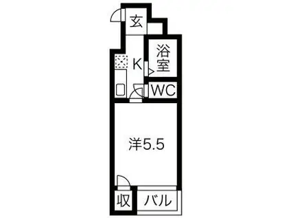 リブレ国吉田(1K/2階)の間取り写真