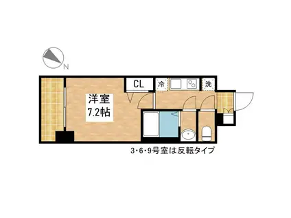 アドバンス名古屋モクシー(1K/12階)の間取り写真