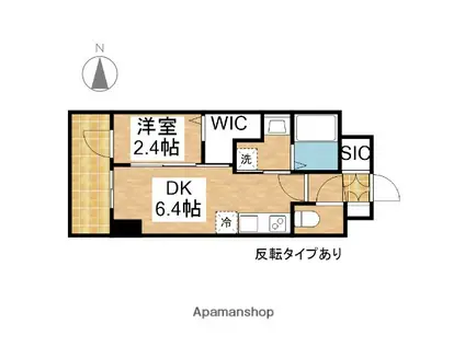 エステムコート名古屋葵(1DK/11階)の間取り写真