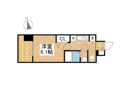 プレサンス大須観音フィエスタ(1K/13階)の間取り写真