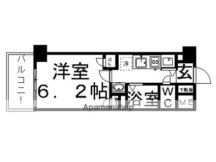 パルティール鶴舞(1K/9階)の間取り写真