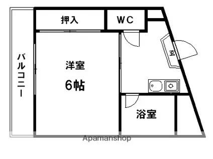 小川マンション(1K/3階)の間取り写真