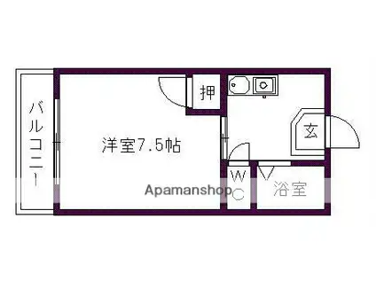 シティヒラソル(1K/1階)の間取り写真