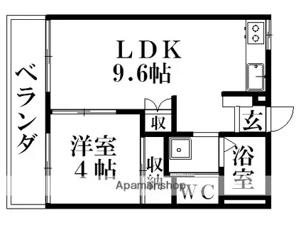 シャルム赤坂(1LDK/2階)の間取り写真