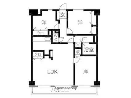 グランドハイリス本山(4LDK/2階)の間取り写真