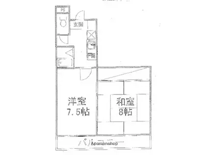 松軒ビル(2K/7階)の間取り写真