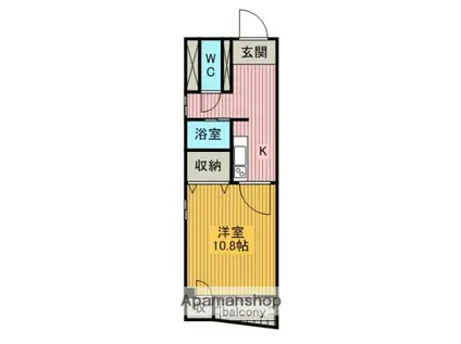 グランパス豊年(1K/6階)の間取り写真