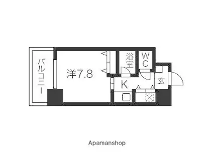 AXIS桜通内山(1K/4階)の間取り写真