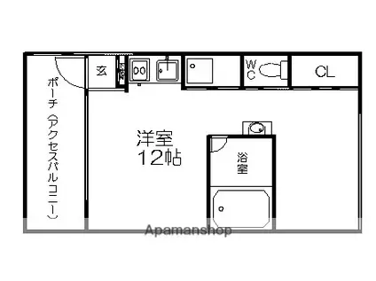 RIALTO(ワンルーム/3階)の間取り写真