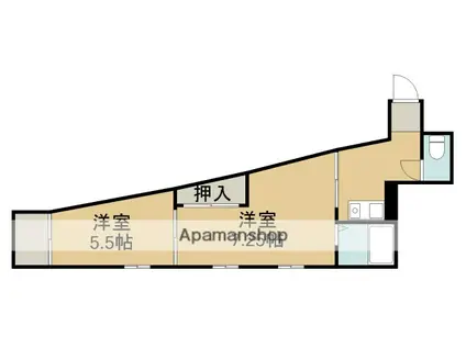 クレスト白壁(2K/2階)の間取り写真