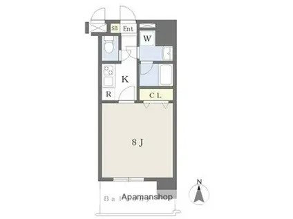 カレント茶屋が坂(1K/10階)の間取り写真