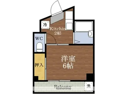 小川マンション(1K/2階)の間取り写真