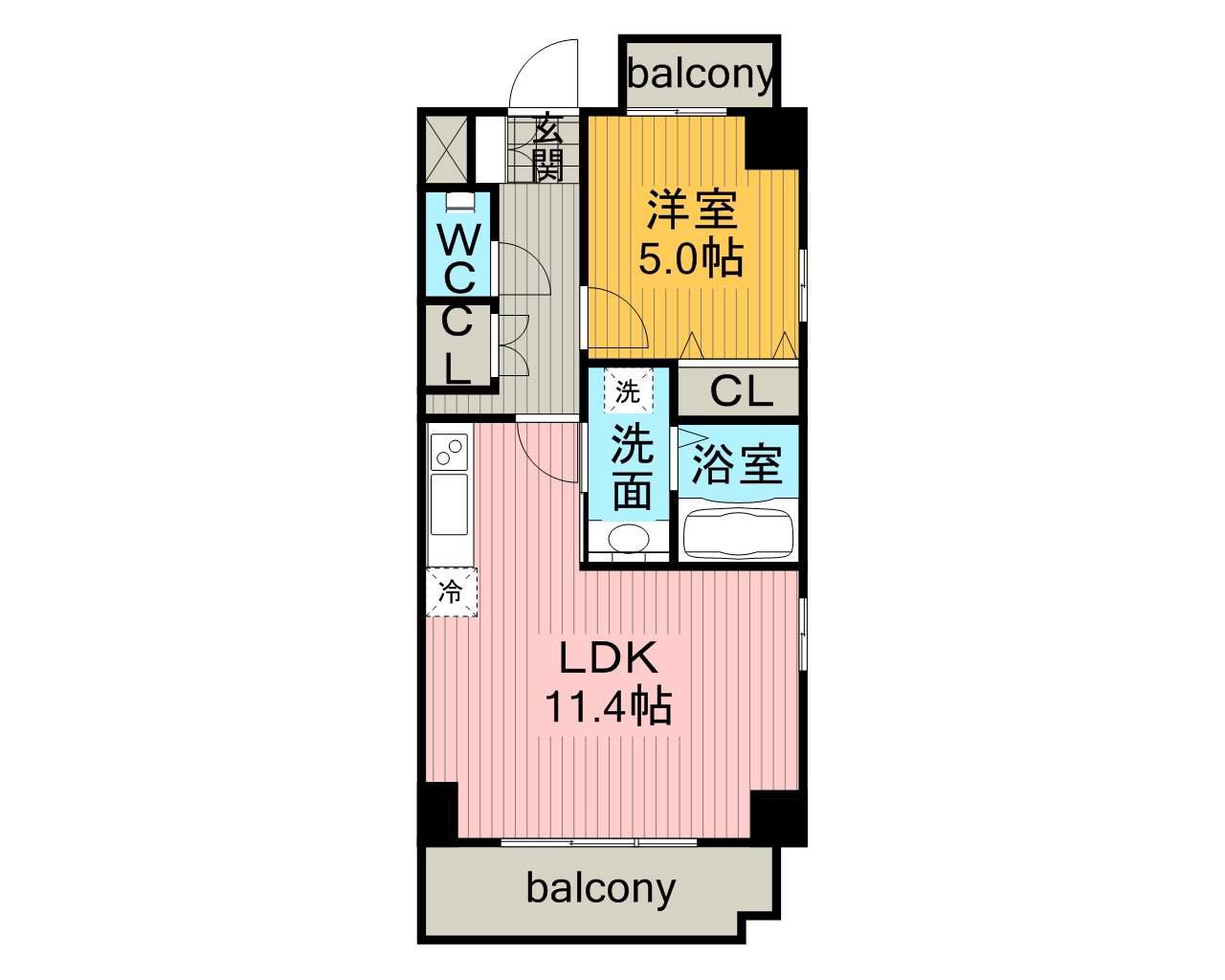 CASA DE PARTIDA(1LDK/4階)の間取り写真