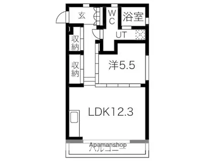 CUBELL本山(1LDK/2階)の間取り写真