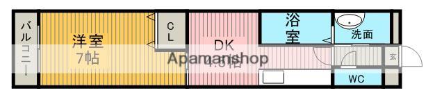TRENS EN VOGUE(1DK/2階)の間取り写真