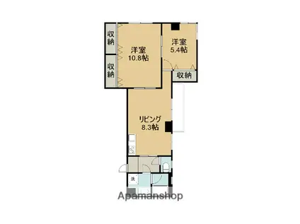 アベニュー八州園(2DK/2階)の間取り写真