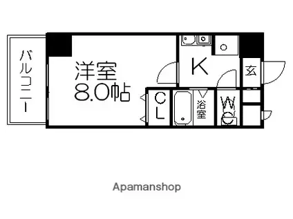 覚王山エクセル(1K/2階)の間取り写真