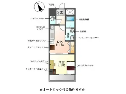 M-STAGEAOI(1DK/8階)の間取り写真