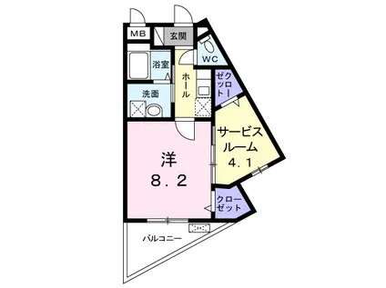 レジデンス U(2K/1階)の間取り写真