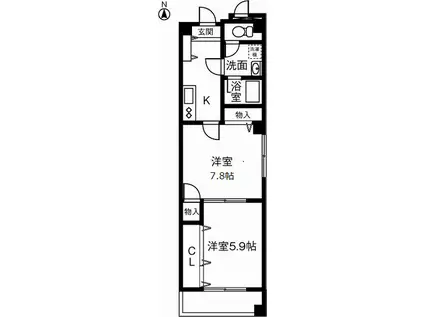 FJ日進通(2K/2階)の間取り写真