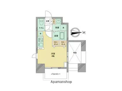 S-RESIDENCE千種(ワンルーム/8階)の間取り写真