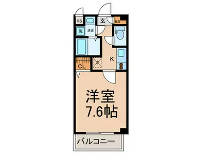 サニーウェル21(1K/4階)の間取り写真