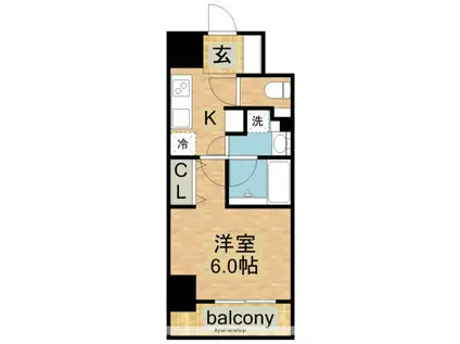 PULCHRA IMAIKE(1K/4階)の間取り写真