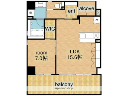 RESIDENCE KIKUZAKA(1LDK/1階)の間取り写真