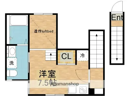 BLANC DE BLANCS(ワンルーム/2階)の間取り写真