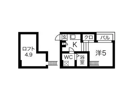 ハーモニーテラス千種Ⅳ(ワンルーム/2階)の間取り写真