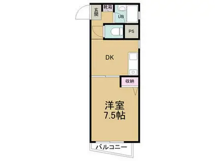 ナビオ杁中(1DK/4階)の間取り写真