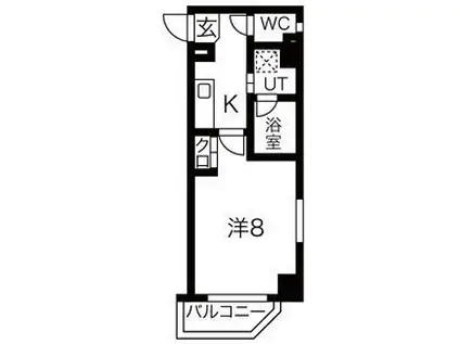 シティライフ池下西(1K/4階)の間取り写真